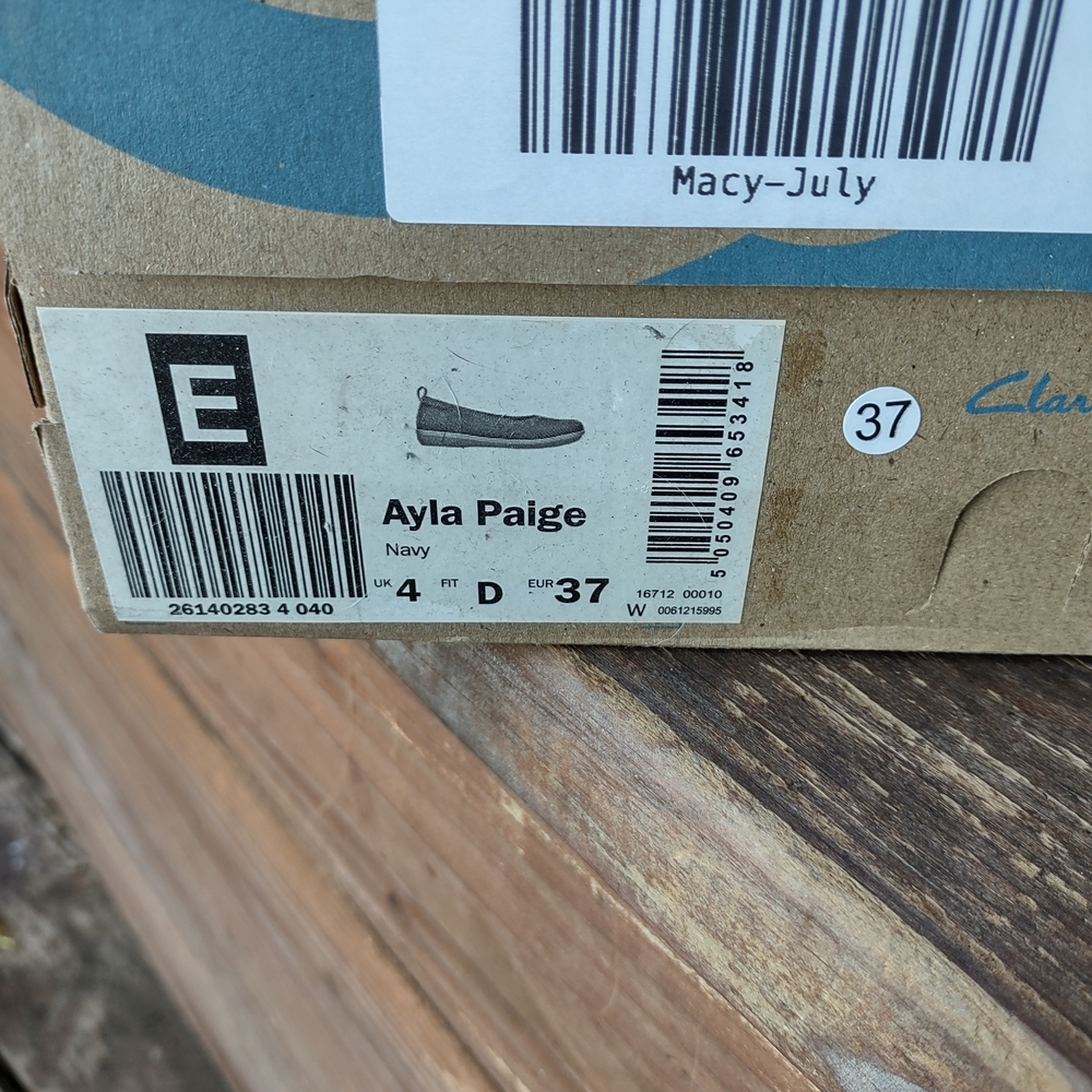Clarks Cloudsteppers Women's Dark Blue Flats New In Box Says 4D Size And 37. - Picture 6 of 6